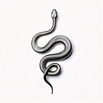 silver  snake isolated on white 