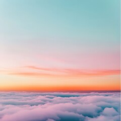 Obraz premium Aerial view of pink clouds and sky at sunrise