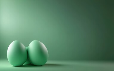 Easter Emerald 3d background minimalistic mockup with space for text