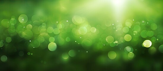 Obraz premium Abstract green bokeh texture background featuring blurred circular lights in varying shades of green with soft highlights in the upper right corner