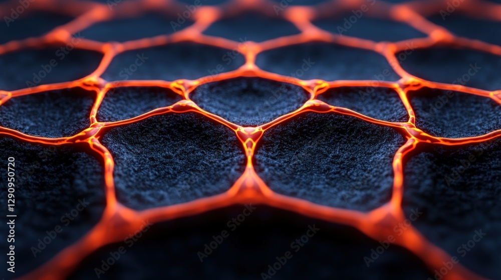 Poster Intricate close-up view of a single cell under a microscope with detailed structure