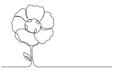 Poppy, Remembrance Day or Veterans Day Continuous Line Drawing