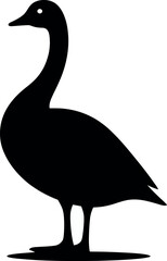 Graceful Swan Silhouette – Beautiful Bird Vector Art (EPS)