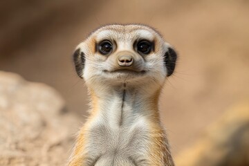 Fototapeta premium A small animal sitting on top of a rock, perfect for use in nature or wildlife related compositions