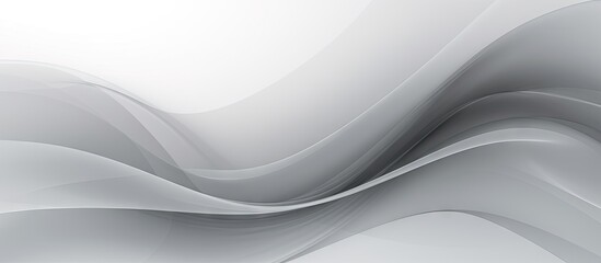 Obraz premium Translucent gray wave abstract background with smooth flowing lines creating depth, featuring lighter shades at the top and darker towards the bottom.