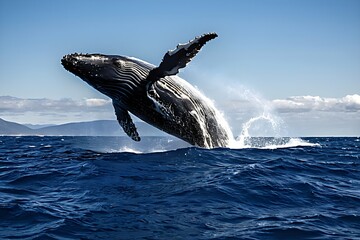Humpback Whale in the Open Ocean - 02