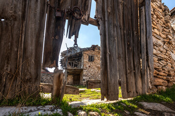 Naklejka premium Formerly known as Kiyoldis, later known as Gölde and currently known as İncesu Village.old historical village houses