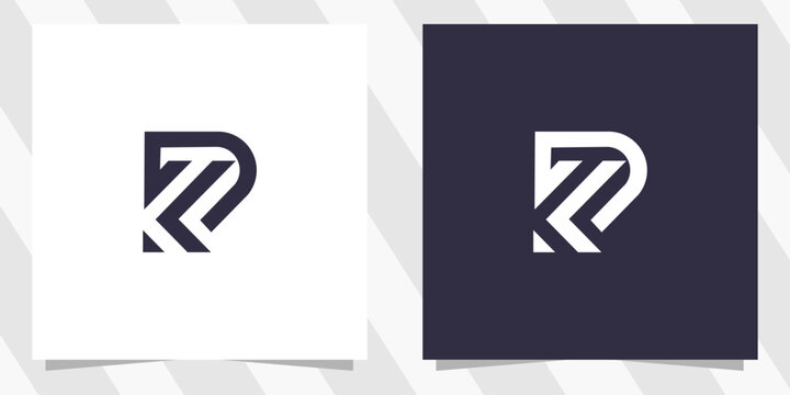 letter kp pk logo design vector