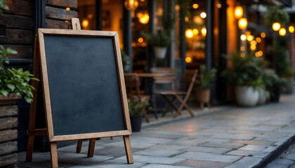 blank restaurant menu on the blackboard