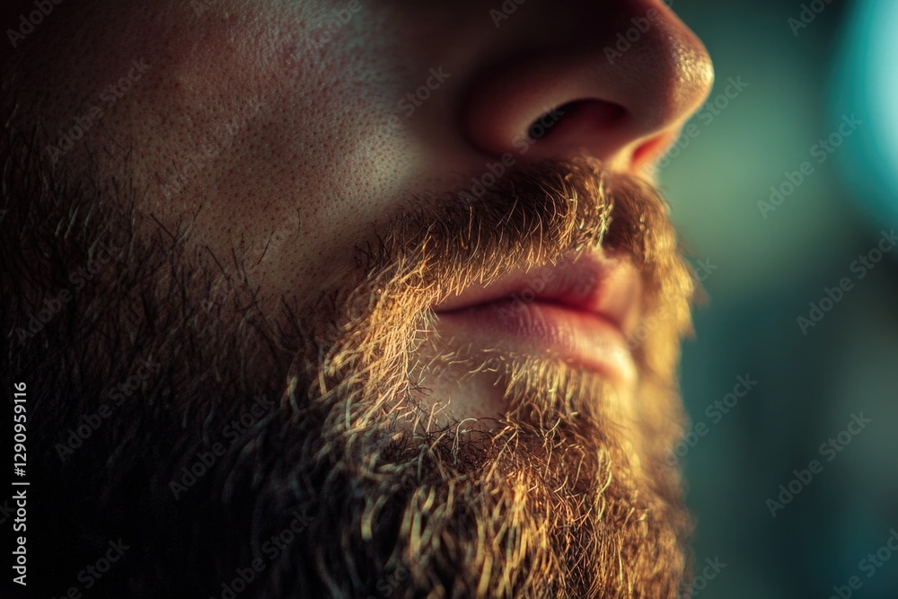 Aufkleber a close-up view of a person with a beard