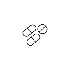 Capsule pills ikon hand drawn illustration artwork