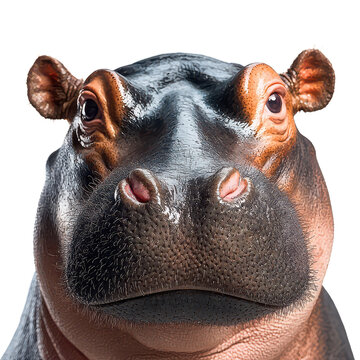 Fototapeta hippo head close-up isolated on transparent png