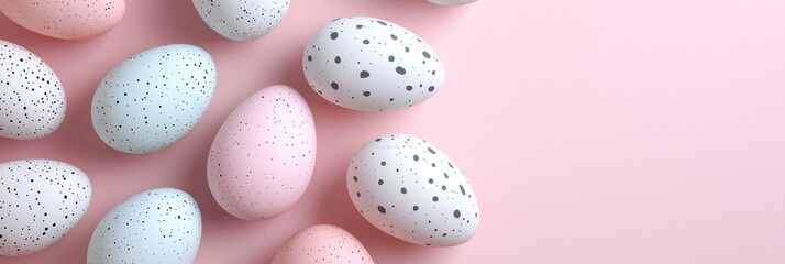 Obraz premium 3d background minimalistic mockup with space for text, Easter egg pattern arranged in a harmonious and balanced design