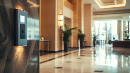 Thief alert at a luxury hotel with the alarm system sounding. Featuring rapid response and high-end protection