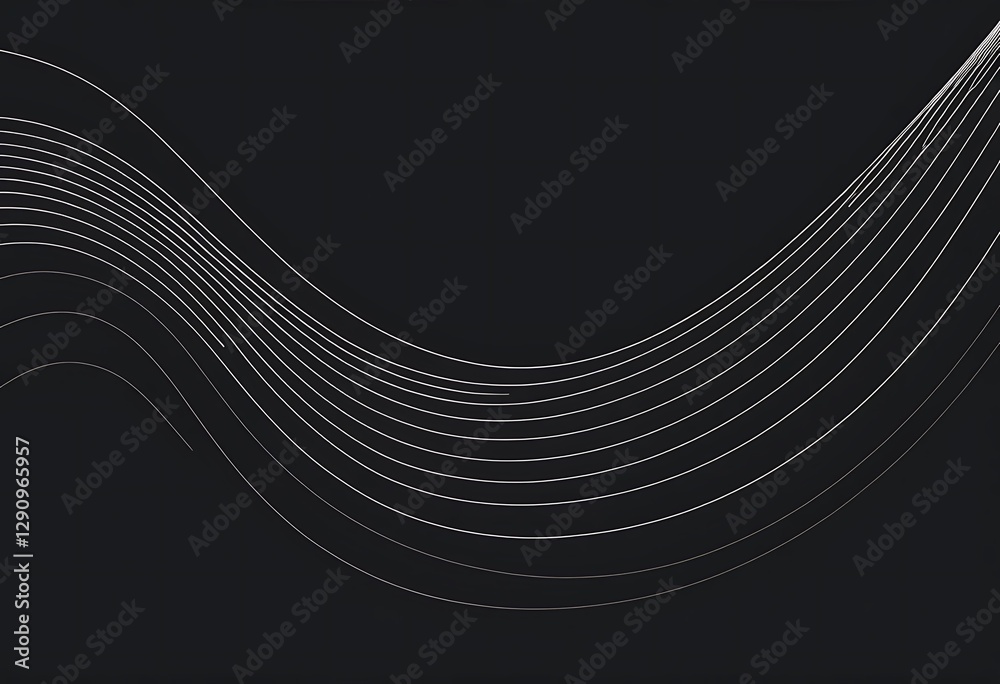 Poster Abstract Lines Curve Across A Dark Background Creating A Swirl