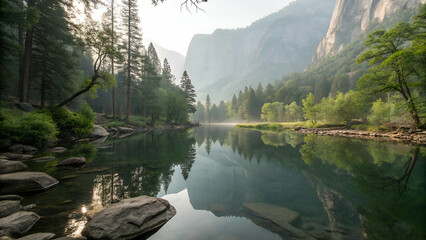 A breathtaking capture of peaceful reflections in natural pools, showcasing the stillness and harmony of nature.