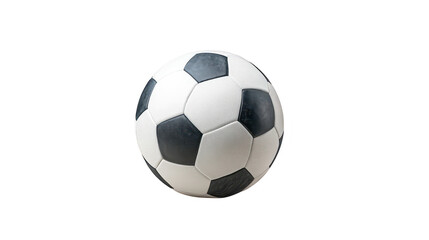 Fototapeta premium Dynamic soccer ball on black, a striking image for sports enthusiasts and graphic design projects