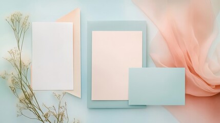 Pastel Colored Stationary Arrangement with Delicate Babys Breath
