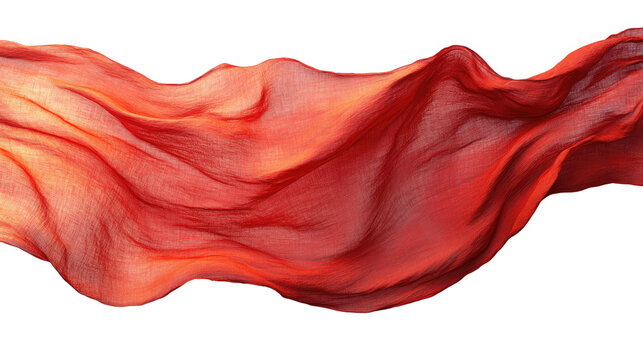 Crimson Cloth in Motion: A flowing swath of vibrant red fabric billows gracefully, captured mid-air, conveying a sense of movement, freedom, and dynamic elegance.