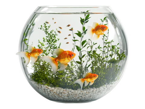 Goldfish in fish bowl
