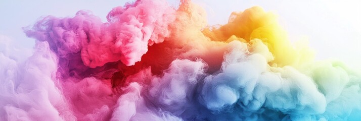 Fototapeta premium 3d background minimalistic mockup with space for text pastel rainbow watercolor explosion