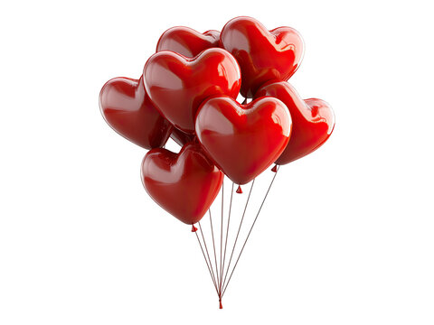 Heart shaped red balloons