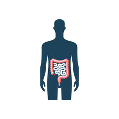 Human small and large intestine logo template