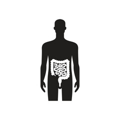 Human small and large intestine logo template