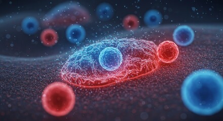 Close-up of Cells in Microscopic View, Highlighting Science, Research, and Biology