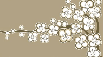 Elegant Stylized Cherry Blossom Branch Design