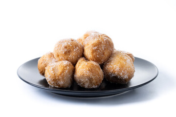 Traditional Carnival fritters. isolated on white background. 