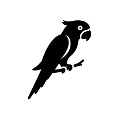 Parrot Bird Silhouette – Exotic Tropical Bird Vector Illustration (EPS, PNG)