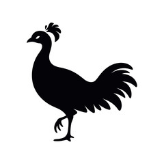 Peahen Silhouette Vector – Elegant Bird Illustration in EPS Format