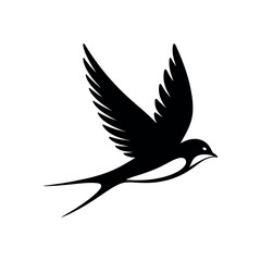 Swallow Bird Silhouette Vector – Flying Swallow EPS Cutout Design