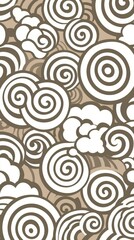 Obraz premium Abstract Swirl Cloud Pattern Seamless Beige and White Texture