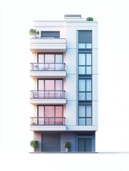 Obraz premium Modern building depicts an urban residential architecture design