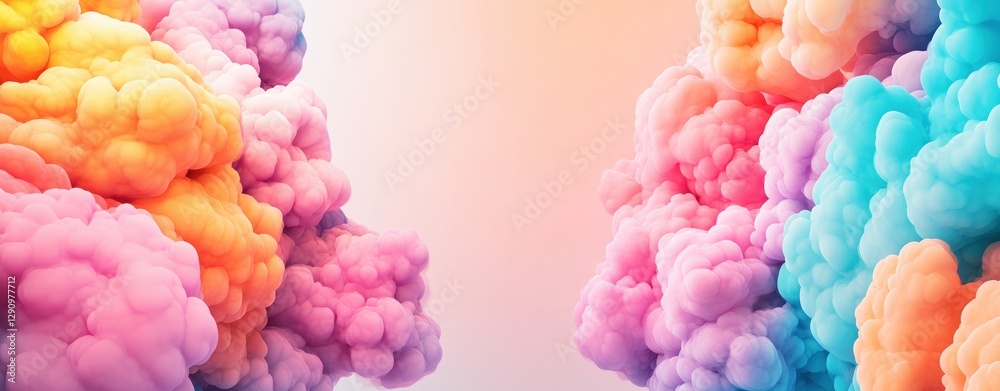 Aufkleber colorful abstract cloud background with soft pastel tones and dreamy clouds