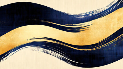 Abstract navy and gold background with dynamic brush strokes