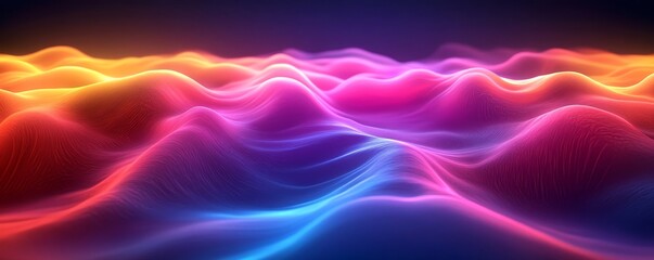 Fototapeta premium Neon Light Trails in a Futuristic Tunnel, Generative AI