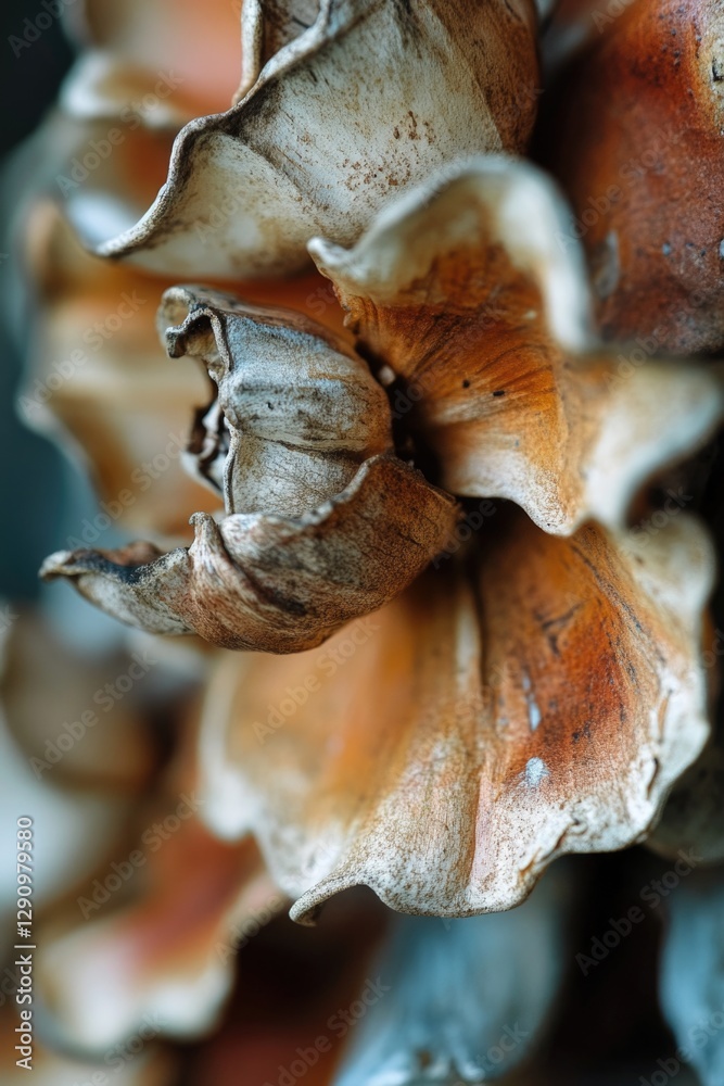 Poster Macro photography of a diverse selection of mushrooms with different shapes and colors