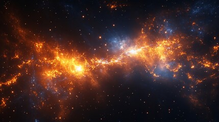 Fototapeta premium Abstract Night Sky with Glowing Stars and Nebulas, Generative AI