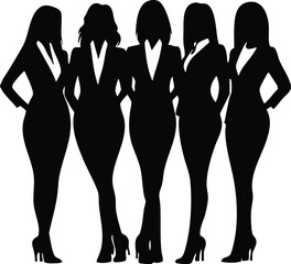 Businesswomen Silhouettes – Professional Women in Suits