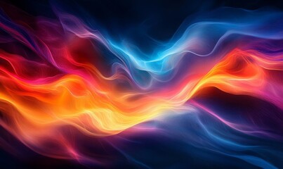 Obraz premium Dynamic Flow of Colorful Energy Streams, Generative AI