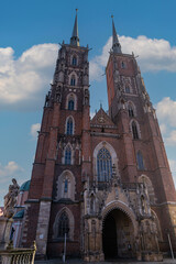 Obraz premium Tumski Island Cathedral of St. John the Baptist. Poland, Wroclaw