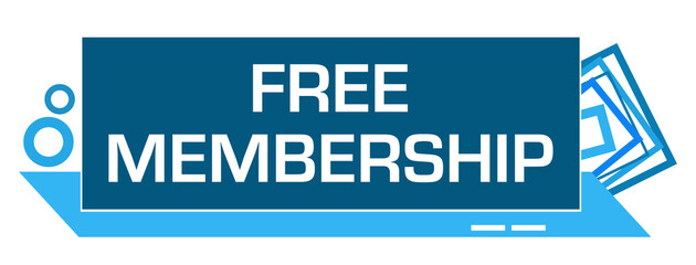 Free Membership Blue Borders Squares Right Horizontal 