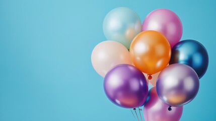 Colorful balloons arranged playfully, symbolizing joy and creativity in a simple yet vibrant design.