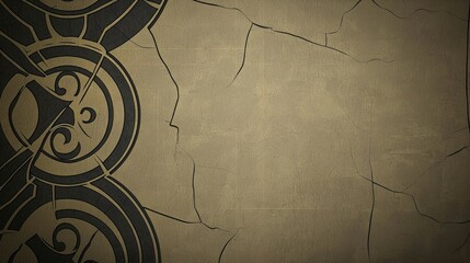 Naklejka premium Abstract Ornamental Design on Cracked Texture Background