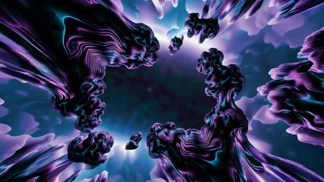 Infinite landscape folding into itself without a fixed horizon, creating a paradoxical and surreal cosmic environment with shifting dimensional structures.

