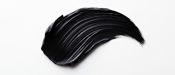 Black Cream Swirl on white Background.