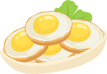 illustration fried quail egg